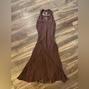 Donna Morgan 100 Percent Silk Chocolate Brown Sleeveless Dress Size 10